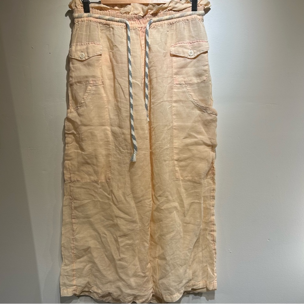 Anthropologie Cream Wide Leg Pants - Picture 4 of 8